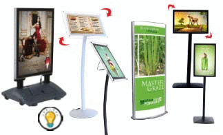 Illuminated Sign Frame LED Display Floor Stands