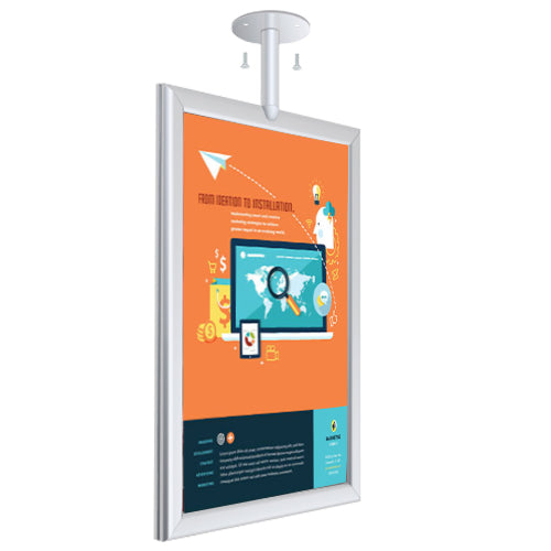 11" x 17" CEILING MOUNT POSTER DISPLAY SIGN - WITH FLANGE