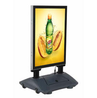 Illuminated LED STREET-MASTER™ Rolling Sign Stand with Fillable Water Base (for 23” x 33” Posters)