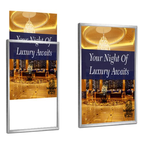 20x20 Deluxe Satin Aluminum Sign Holder Wall Poster Displays | Top Loading Frame Design