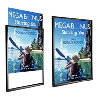 22x28 Deluxe Black Sign Holder Wall Poster Displays | Top Loading Frame Design