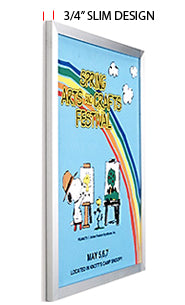Quick Change Side Load Poster Frame 22x34 Metal Euro-Style Sign Holder Wall Mount