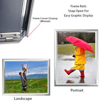 30 x 40 Snap Frame with Mitered Corners Wall Mounts in Portrait or Landscape Position