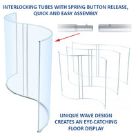 8' Wide Extra Large Wave-Shaped Banner Stands (10' x 17" Deep)