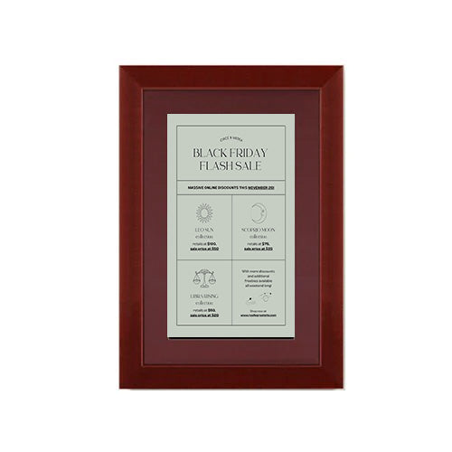 Wood 362 Poster Display SwingFrames 12x36 with Matboard