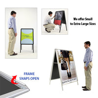 48x60 A-FRAME FLOOR STAND with with RADIUS STYLE SNAP FRAME (not shown to scale)