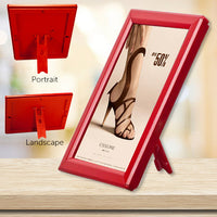 Display Red frame portrait or landscape, snap open all 4 sides to place graphics or photographs
