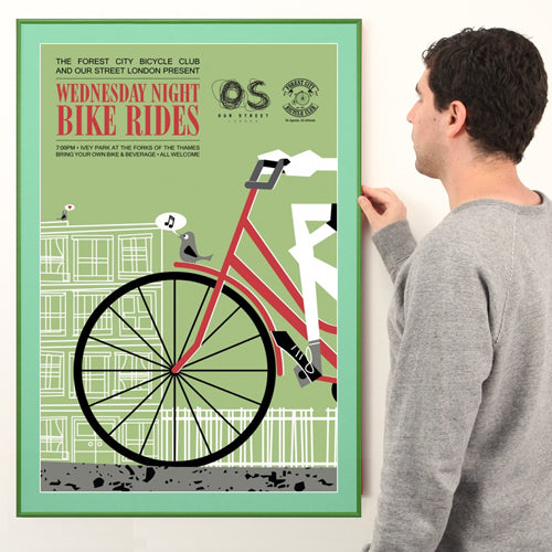 GREEN 27x41 METAL FRAME WITH KELLY GREEN MATBOARD (SHOWN in PORTRAIT ORIENTATION)