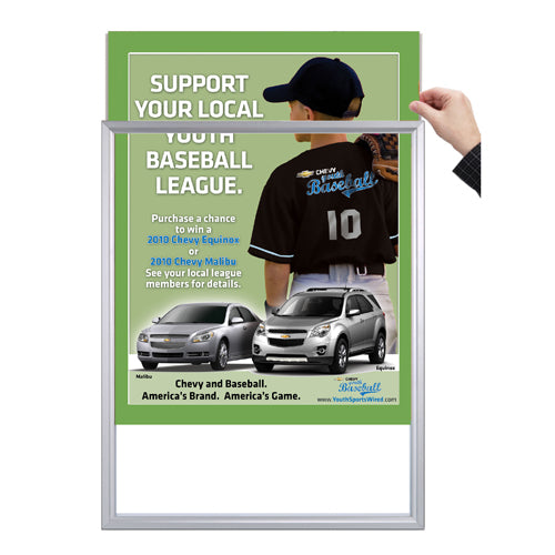 TOP LOADER SIGN FRAME 18" x 24" (SHOWN IN SILVER WITH GREEN PEAR MAT BOARD)