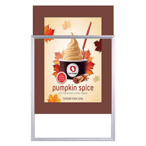 TOP LOADER SIGN FRAME 24" x 48" WITH 3" WIDE MAT BOARD (SHOWN IN SILVER WITH MAROON MAT BOARD)