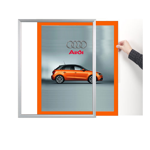 SIDE LOADER SIGN FRAME 30 x 40" (SHOWN IN SILVER WITH RUST MAT BOARD)