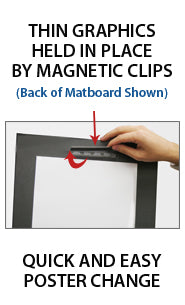 Top or Side Load Beveled Style Slide in Poster Frame 8.5x11 with 3 Inch Matboard