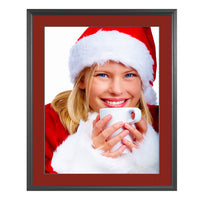 SLIDE-IN SIGN FRAME 8.5" x 11" (BLACK FRAME WITH CRANBERRY 2" WIDE MATBOARD)