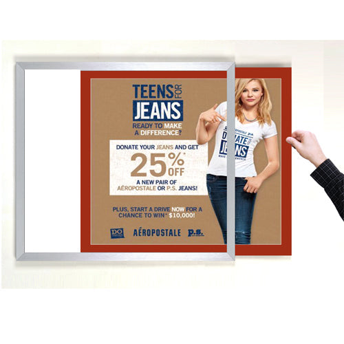 SIDE LOADER SIGN FRAME 8" x 10" WITH 1" WIDE MAT BOARD (SHOWN IN SILVER WITH CHAPS MATBOARD)