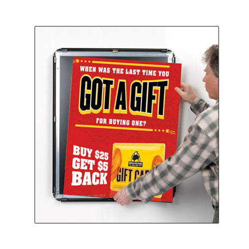 ALL 4 FRAME RAILS SNAP OPEN FOR EASY CHANGE of 1/2" THICK POSTERS 12 x 18