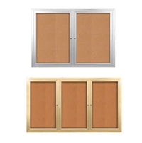 2-3 Door Enclosed Outdoor Poster Cases with Radius Edge Cabinet + LED Lighting, 35+ Sizes