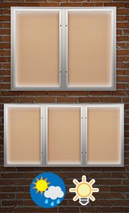 EXTREME WeatherPlus™Enclosed Outdoor Posters with Multiple Locking Doors and LED Lights