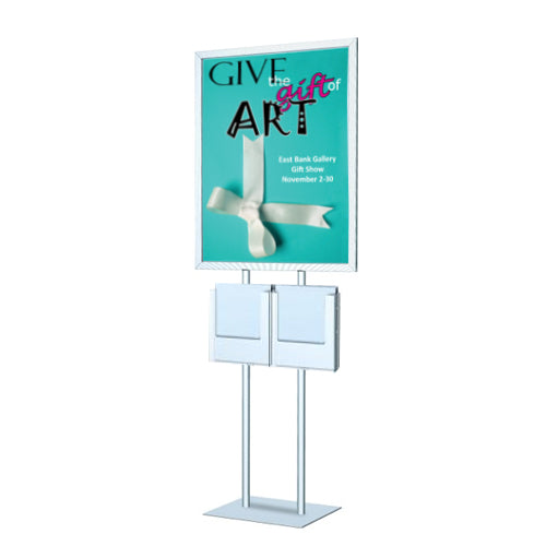 22 x 28 FRAME IN VERTICAL FROMAT WITH 4 CATALOG HOLDERS (SHOWN in SILVER)