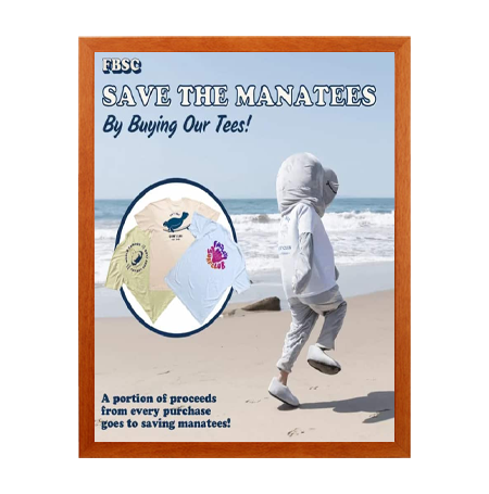 SwingFrame 18x24 Wood Poster Display with #361 Frame Profile , Swing Open, Quick Change