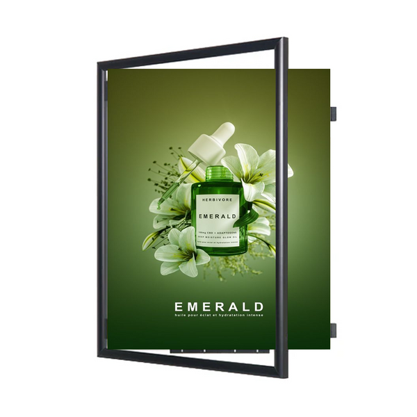11x17 Poster Frame | Classic Metal SwingFrame Wide-Face Poster Display with 1-Inch-Wide Profile Swing Open, Quick Change