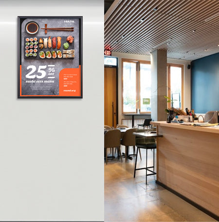 SwingFrame Wide-Face Poster Display Frame | Swing Open, Metal Frame in 40+ Sizes & Custom
