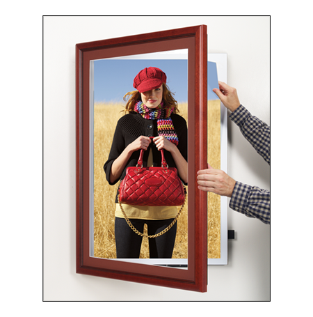 Wood 353 Poster Display SwingFrames 11x17 with Matboard
