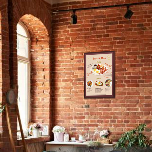 SwingFrame 16x20 Frame with Beveled Matboard: Swing Open Wood #361 Poster Frame for Quick Graphic Updates