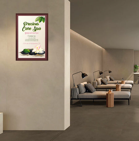 Swing Open, Quick Change SwingFrame Poster Display Frames with Elegant Wood #361 Profile and Matboard Border in 40+ Sizes