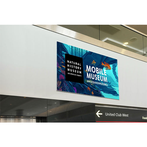 These 36 x 48 Silicone Edge Graphic (SEG) Slim Wall Mount Frames are Ideal in a Multitude of Applications (Shown in a Transportation Hub)