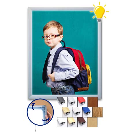 SwingSnaps LED Lighted Poster Snap Frames for 17x22 Graphics | 1 1/4" Wide