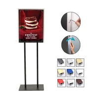 Double Pole Poster Floor Stand 17x22 Sign Holder with SECURITY SCREWS on Snap Frame 1 1/4" Wide