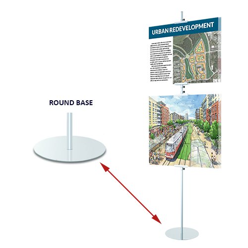 Slide-In Poster Display Floorstand SignHolder Holds Poster Boards 1/4" Thick