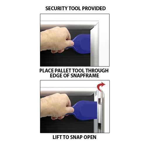 EXTRA-LARGE Poster Snap Frames with 1 1/4" Security-Style Metal Profile for Mounted Graphics on 1/8", 3/16", and 1/4" Thick Boards in 25 Sizes