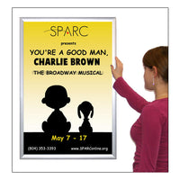 SwingSnap Fast Change Poster Snap Frames with 1 5/8" Wide Aluminum Profile + Mitered Corners, 35+ Sizes