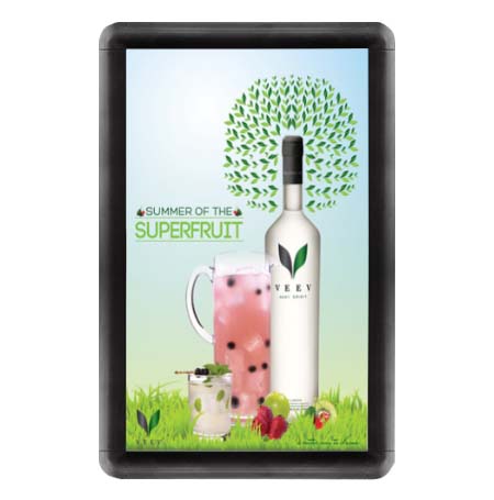 20x30 Wall Snap Frame Poster Sign Holder 1" Rounded Corner | Black Frame Finish