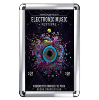 22x28 Wall Snap Frame Poster Sign Holder 1" Rounded Corner | Silver Frame Finish