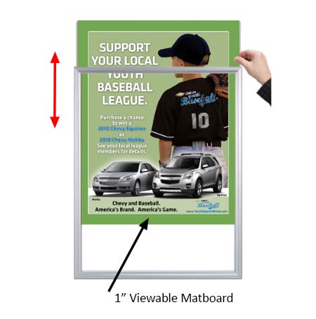Designer Beveled Slide-In Picture Sign Frames for Posters 8.5x11  | 1" Wide Matboard