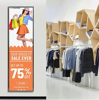 Extra Large 24x96 Frame Beveled Slide-in Poster Frame - Top or Side Loading, Quick Changeable Aluminum Profile