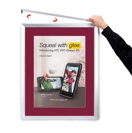 Designer Euro Style Slide In Picture Frame for Posters 24x36 + 3" Wide Matboard