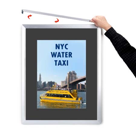 Designer Euro Style Slide In Picture Frame for Posters 12x24 + 4" Wide Matboard