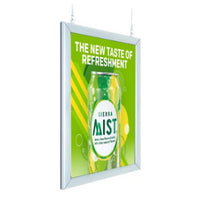 Light Weight Aluminum Ceiling Mount Square Edge Frame Hanging Poster Displays 11 x 14