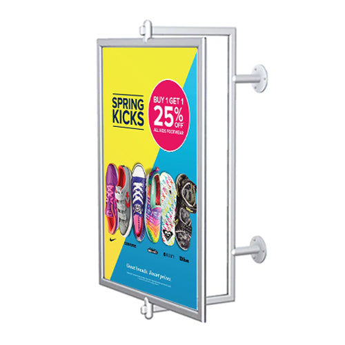 24 x 36 Lightweight Aluminum Swivel Display Frame - Quick Change Wall Mount Poster Sign Holder
