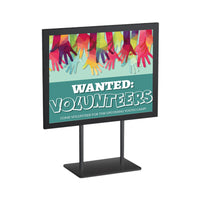 7 x 11 Countertop Black Metal Frame Display - Portrait or Landscape Steel Sign Holder, Top Loading Graphic