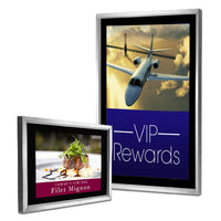Elegant Silver Poster Frames with Black Velour Sign Panel 11x14 Portrait and Landscape Sizes