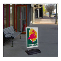 Wind Stand Outdoor Changeable White Sidewalk Sign Board | Insert Your Own Sign Face