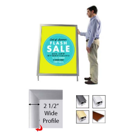 A-Frame 24x48 Sign Holder | Snap Frame 2 1/2" Wide