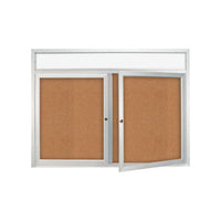 Enclosed Indoor Poster Dsiplay Cases Radius Edge with Header & Lights (Multiple Doors)