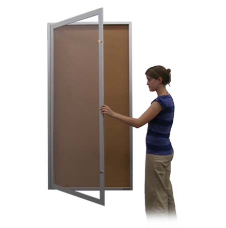 SwingCase 36x60 Extra Large Outdoor Enclosed Poster Cases with XL Single Door in 4 Metal Finshes