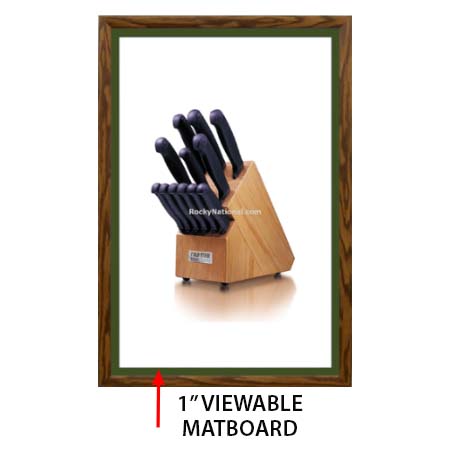 Designer Wood Snap Frames for Posters 8.5x11 (1" Wide Matboard)