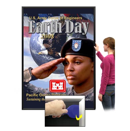SwingSnap EXTRA LARGE - EXTRA DEEP Poster Snap Frames 1 3/4" Security-Style Profile for 3/8" and 1/2" Thick Boards in 25+ Sizes
